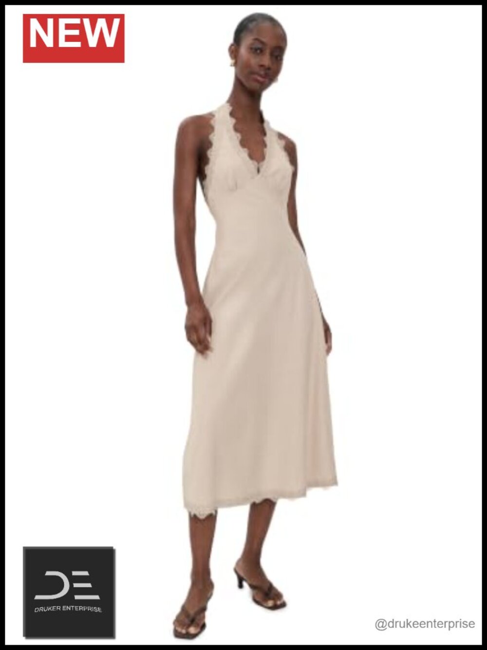 Linen Halter Midi Dress